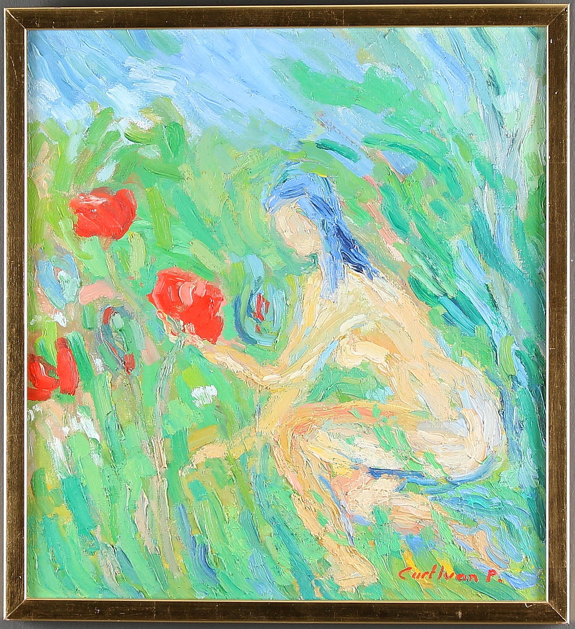 CURT IVAN PÅLSSON. "Livskraften", olja på duk. Signerad och daterad 1977.