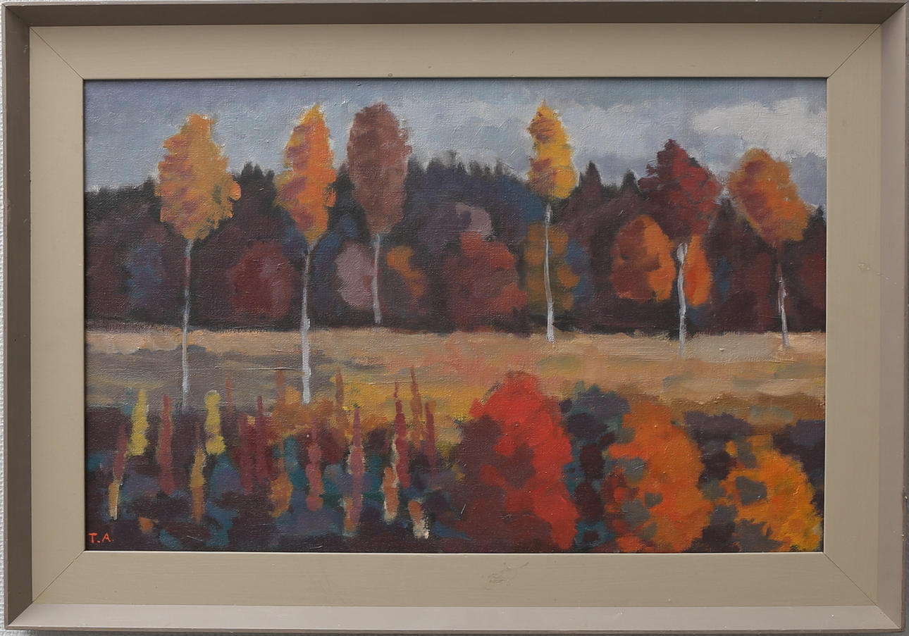 TORSTEN ANDERSTRÖM (1917-1999). "Höstlandskap Bjersgård". Olja på duk, signerad T.A.