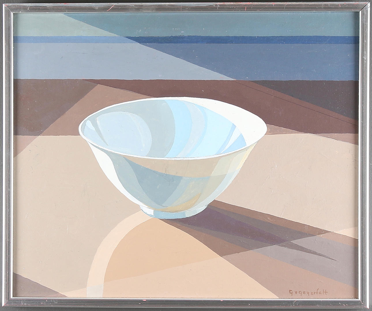 CARL GUNNAR VON GEGERFELT. "Vit skål", olja på pannå. Signerad.