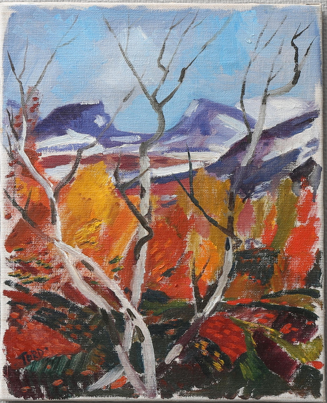 TORD LEANDER ENGSTRÖM (1914-1985). Höstlandskap. Olja på duk, signerad Tord.