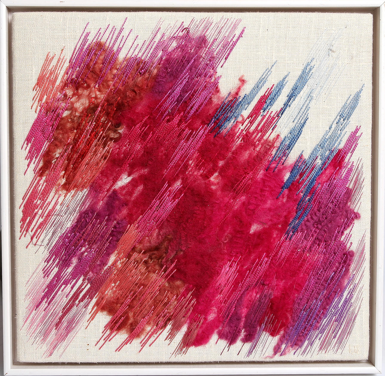 ULRIKA LÖNNÅ. Broderi i ull. Signerad och daterad a tergo, -88.