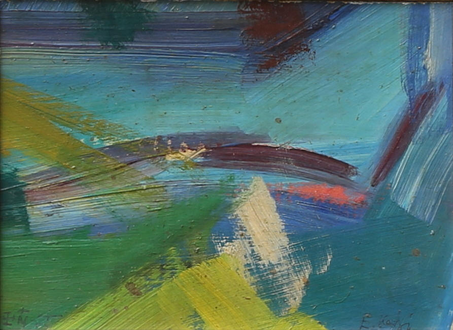 EINAR KEDJA (1907-1991). Komposition. Olja på pannå, signerad.