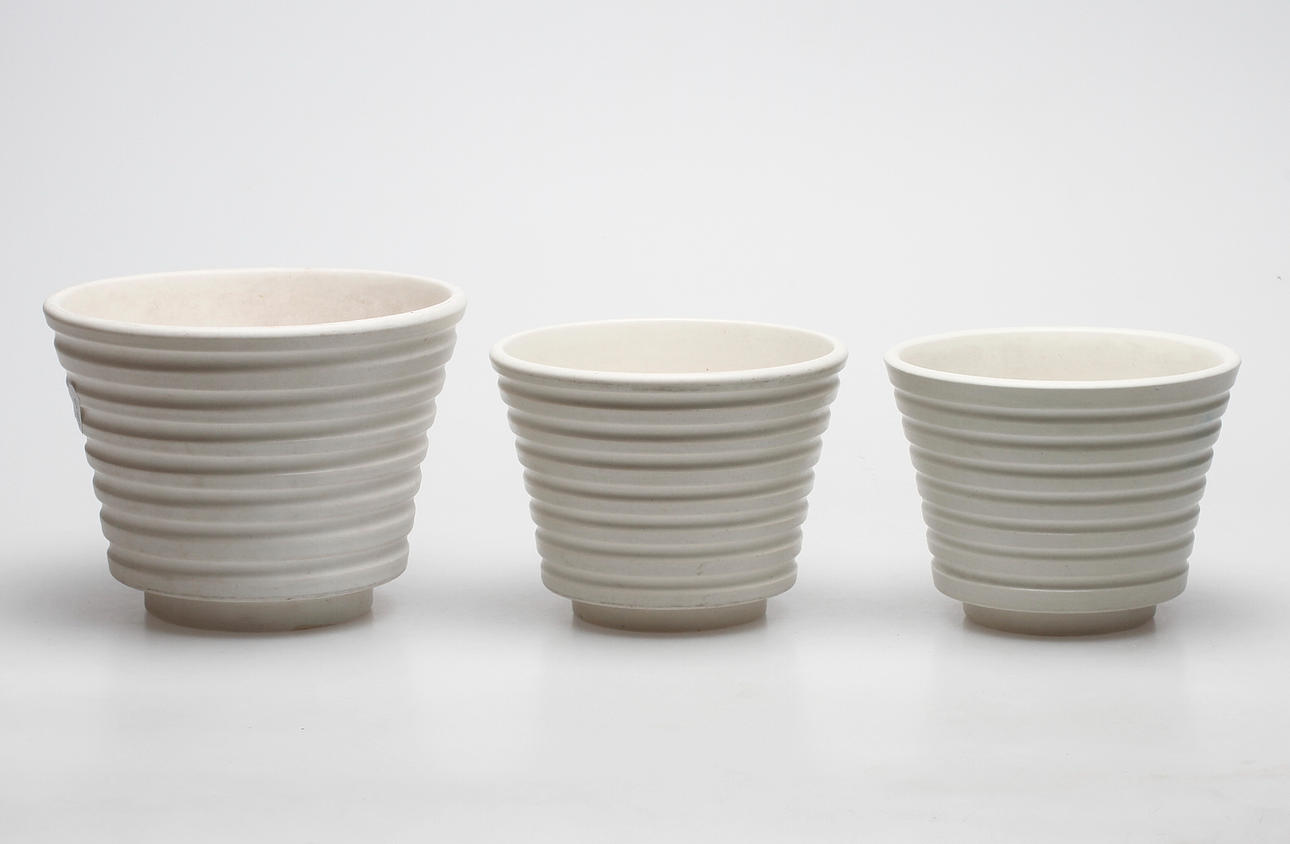 YTTERFODER, 3 st, keramik, "Carrara", Wilhelm Kåge, Gustavsberg.