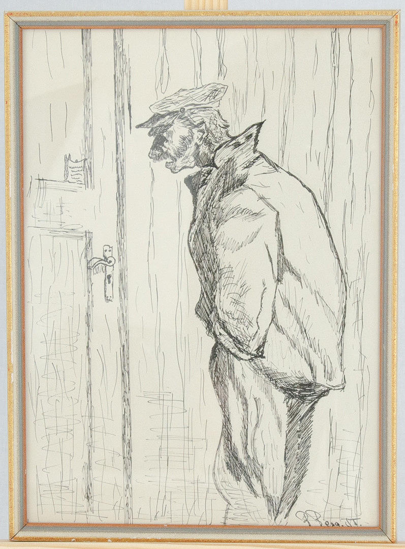 Björn Berg. Ink drawing, signed.