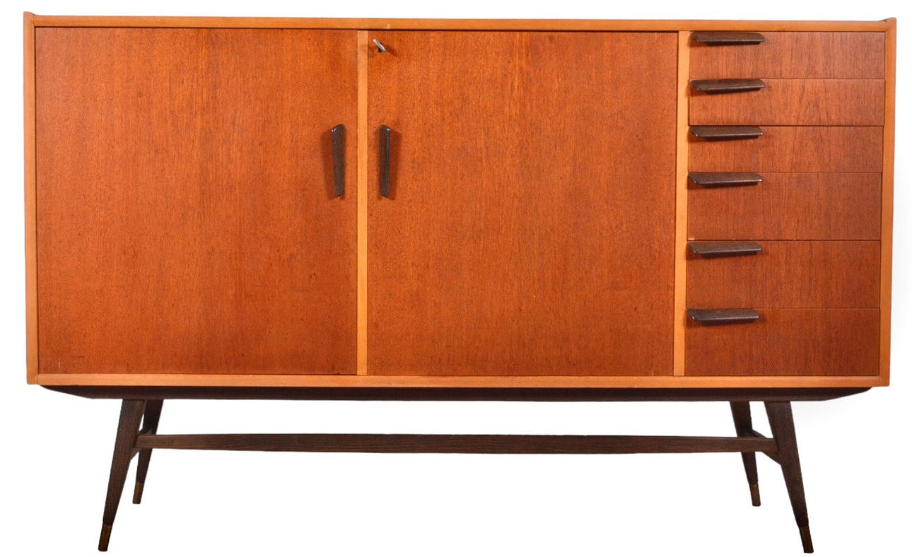 SIDEBOARD, teak, 1950s/60s.