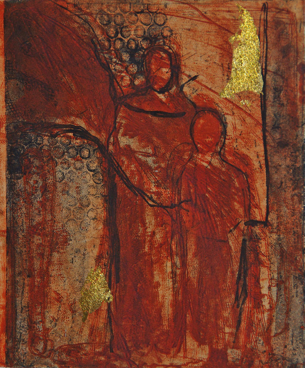 KATARINA HÅRD. "Beskyddare", etsning, signerad 2009.