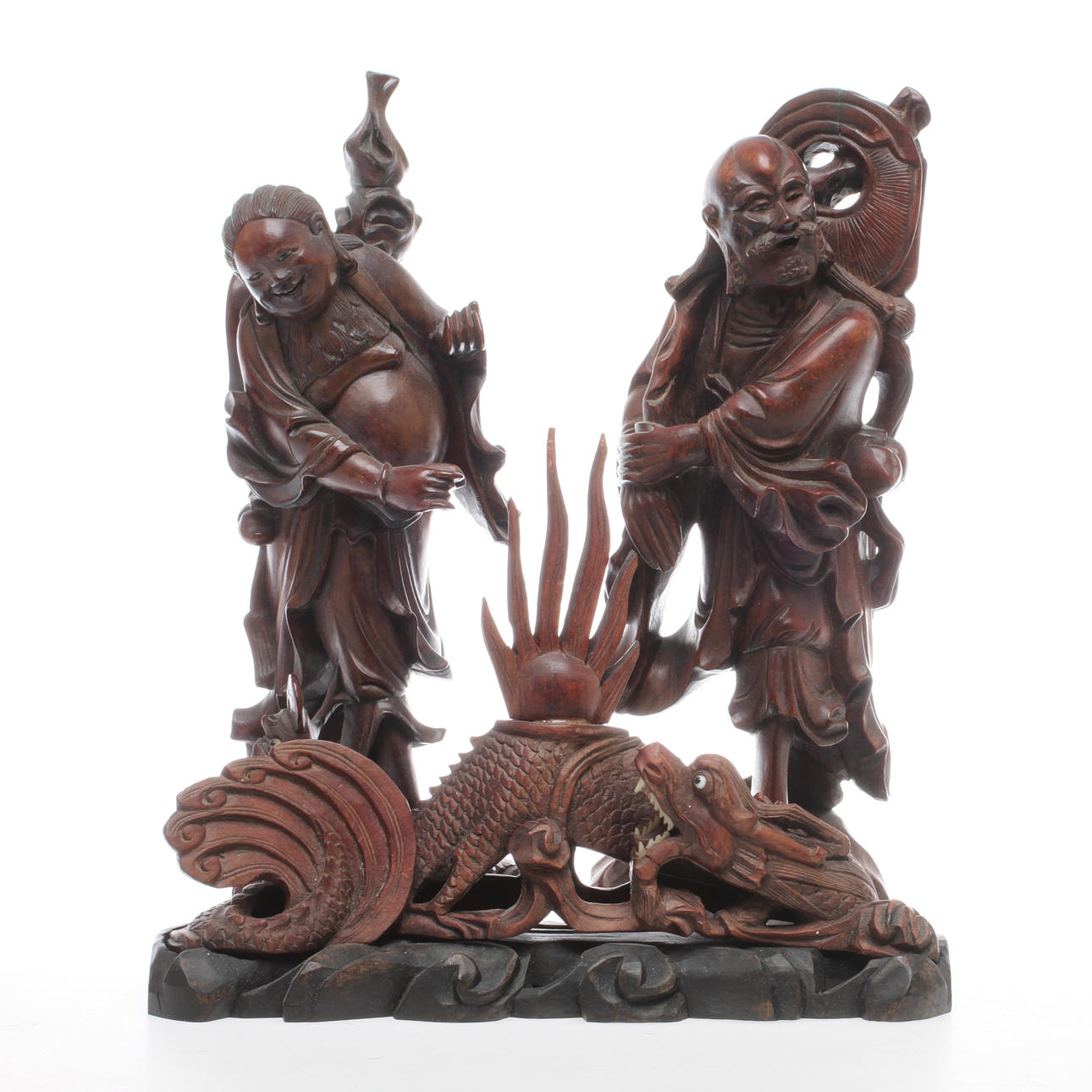 FIGURINER, 3 st, trä, orientaliska.