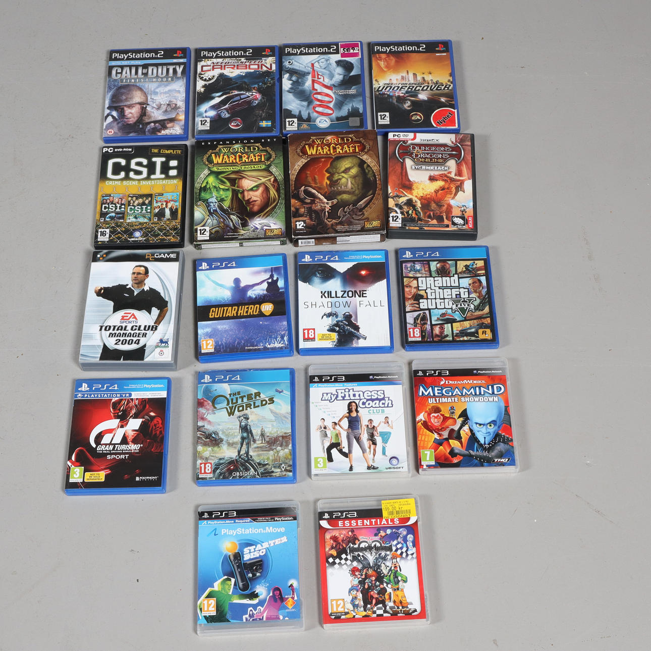 SPEL, 18 stycken, Playstation 2/3/4, PC-spel.