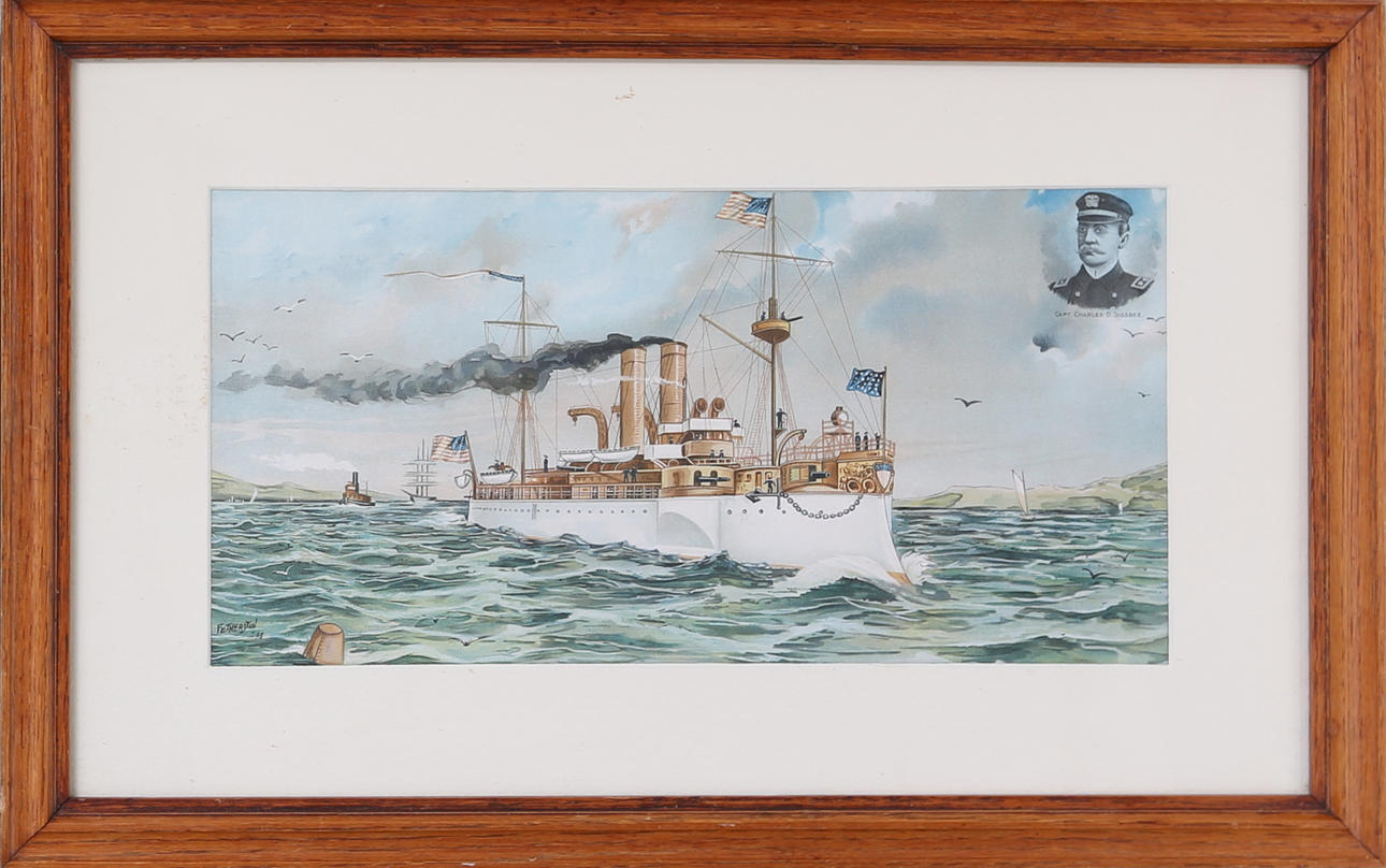 OIDENTIFIERAD KONSTNÄR. Handkolorerad litografi, signerad Fetherston samt daterad 1898.