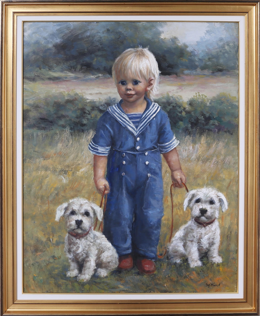 INGA BURSELL. "Vi ska gå på upptäcktsfärd", olja på duk, signerad.