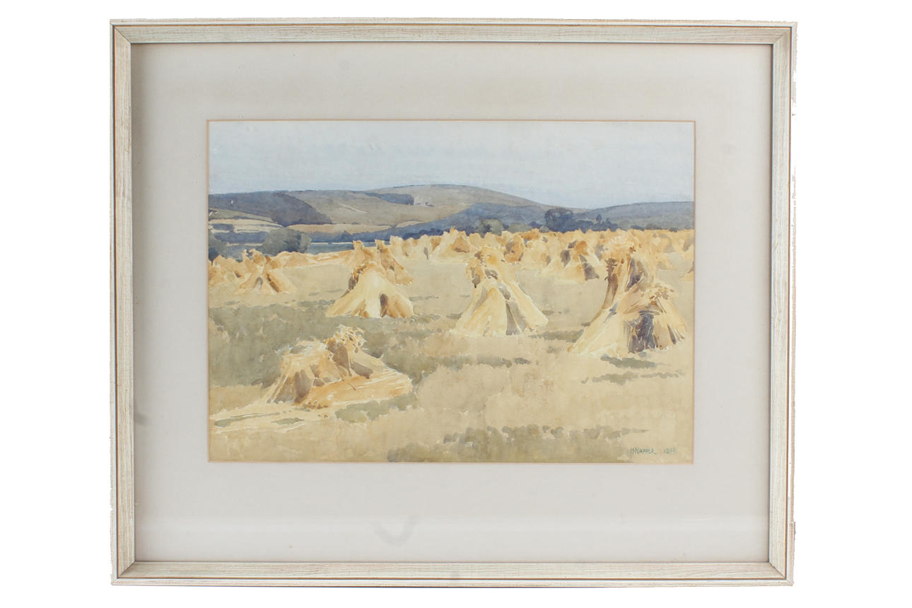 HARRY NAPPER (BRITÁNICO 1860-1930) RECOGIDA DE LA COSECHA.