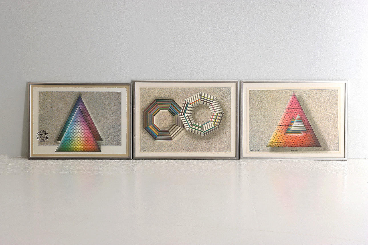 BECK & JUNG (Holger Bäckström & Bo Ljungberg), serigraphy, Computer ink plot, 3 pcs, signed and numbered, 1985.