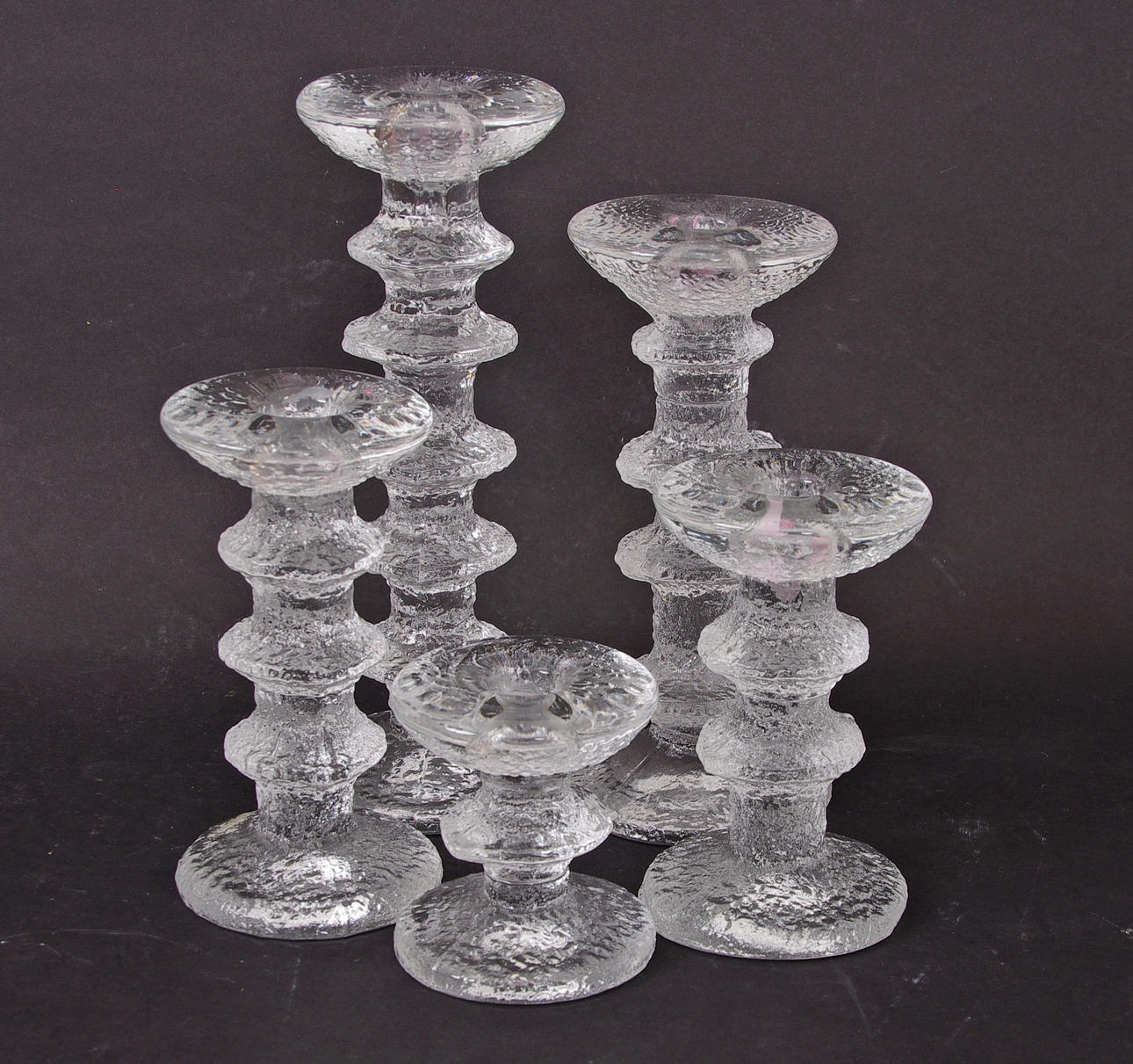 LJUSSTAKAR, 5 stycken, "Festivo", Timo Sarpaneva, Iittala.