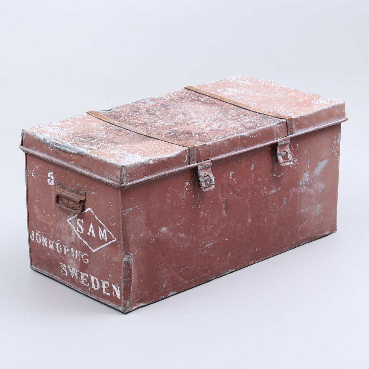 Kuffert, blik, "Jönköping Sverige".