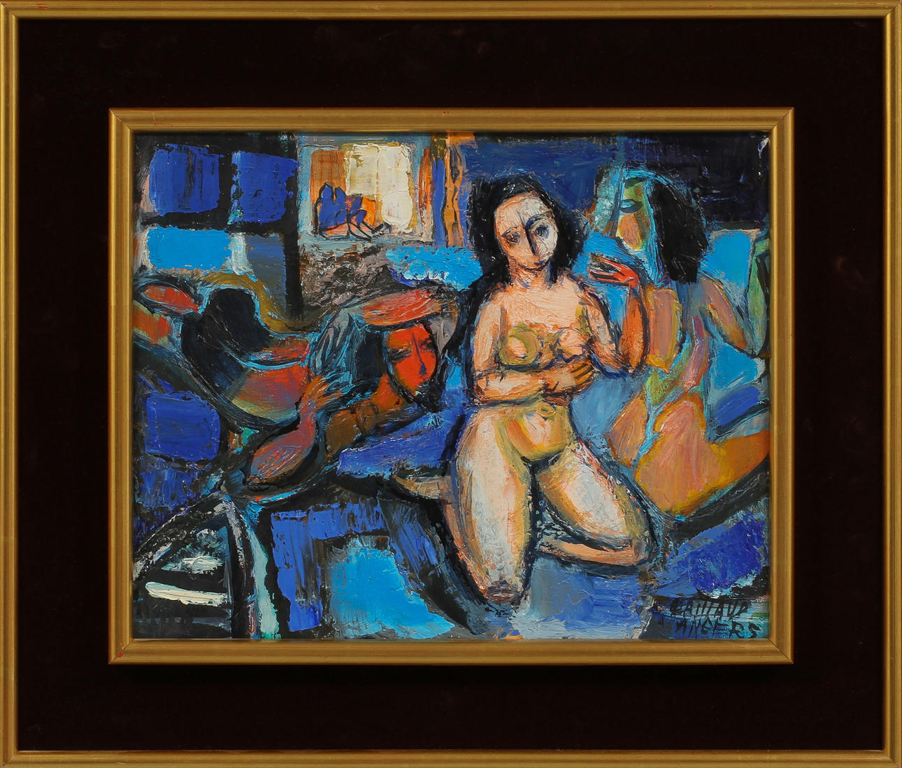 LOUIS CAILLAUD DANGERS. "Mediteranee", olja på duk, signerad.