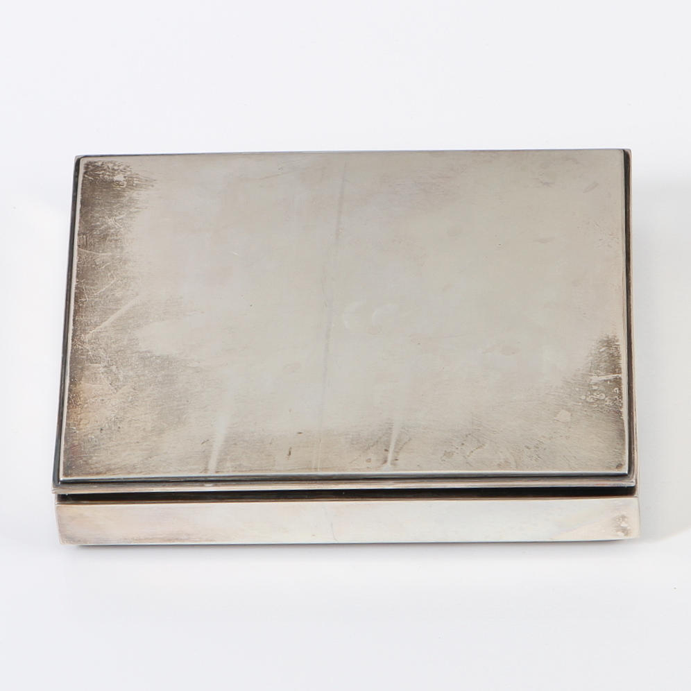 SKRIN, silver med träinredning, Carl M Cohr Danmark, 1900-tal.