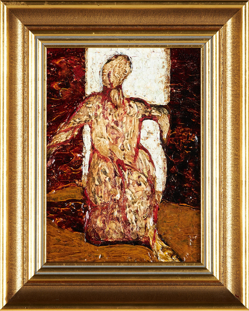 ATTRIBUTED TO SVEN AHLGREN. figure composition, oil on Board, unsigned.