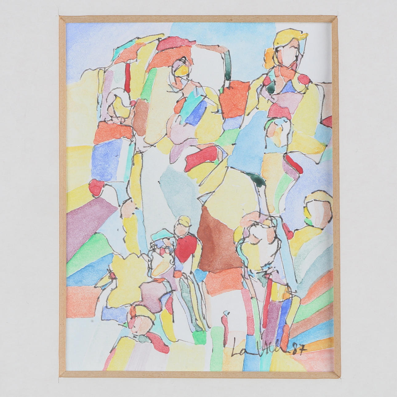 LARS VILKS. lekande barn, akvarell, signerad Lars Vilks -87.