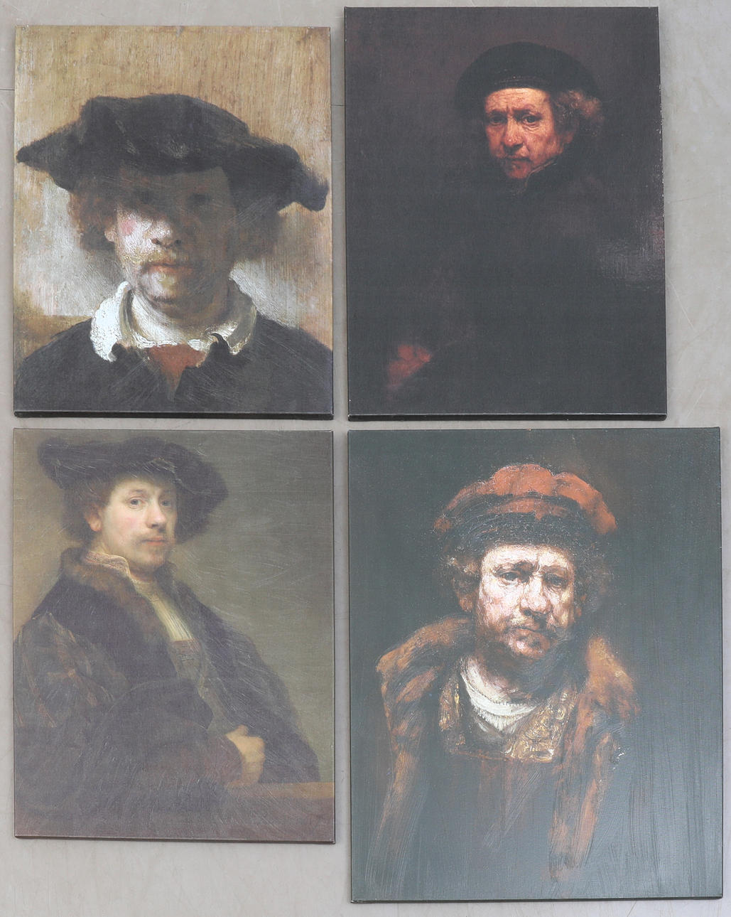 NELJÄ PANEELIA, REMBRANDT, OMAKUVA.