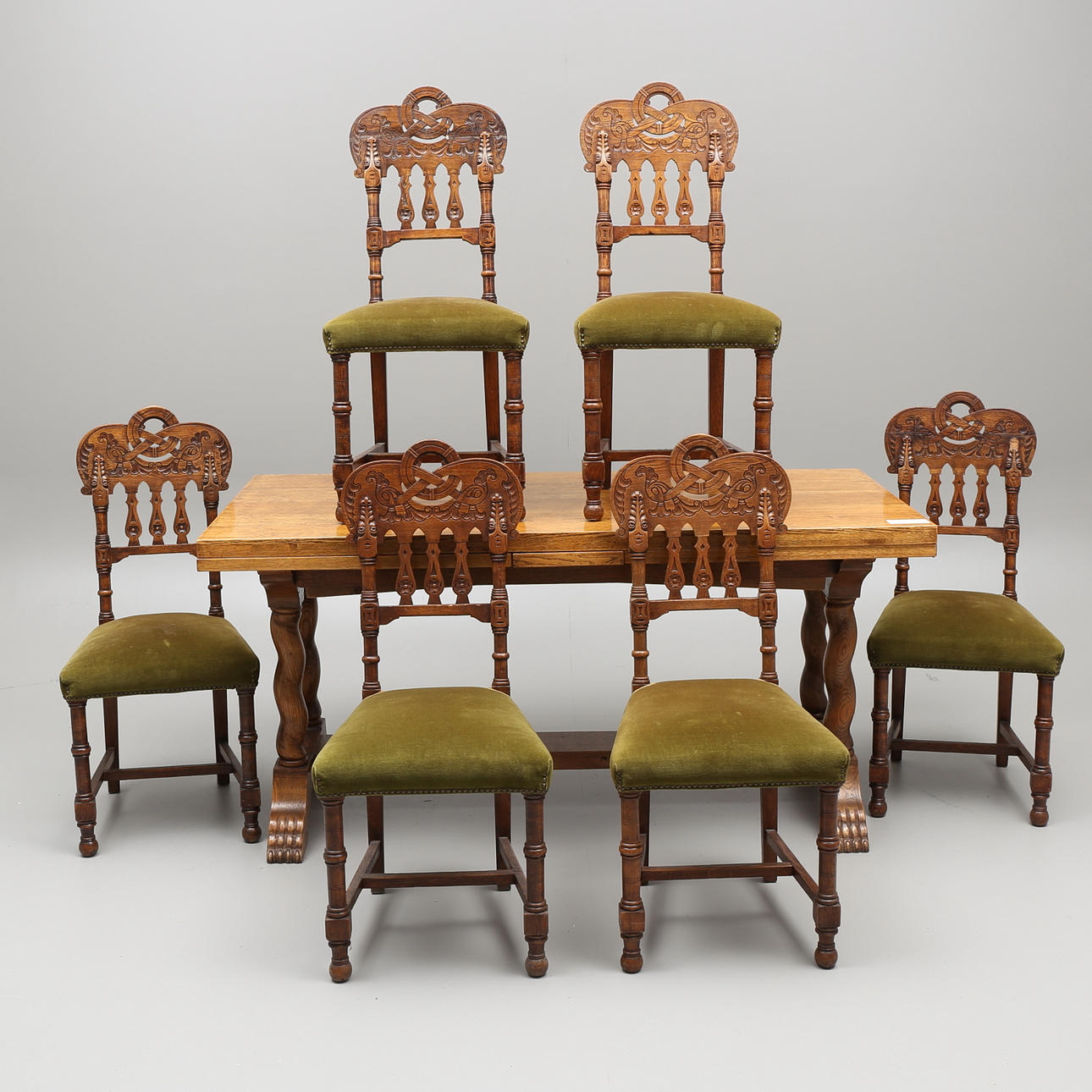 MATSALSMÖBEL, 7 delar, 1900-talets första hälft.