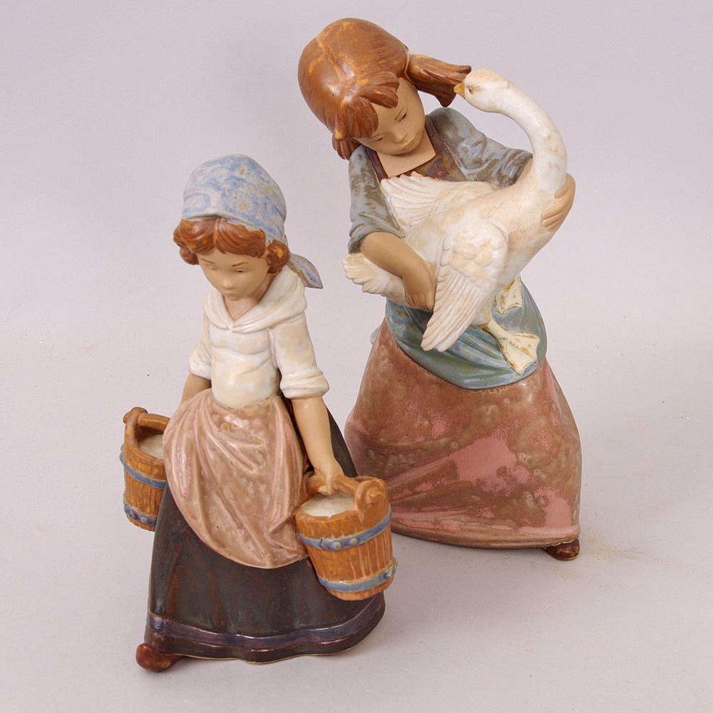 FIGURINER, 2 flickor, Lladro.