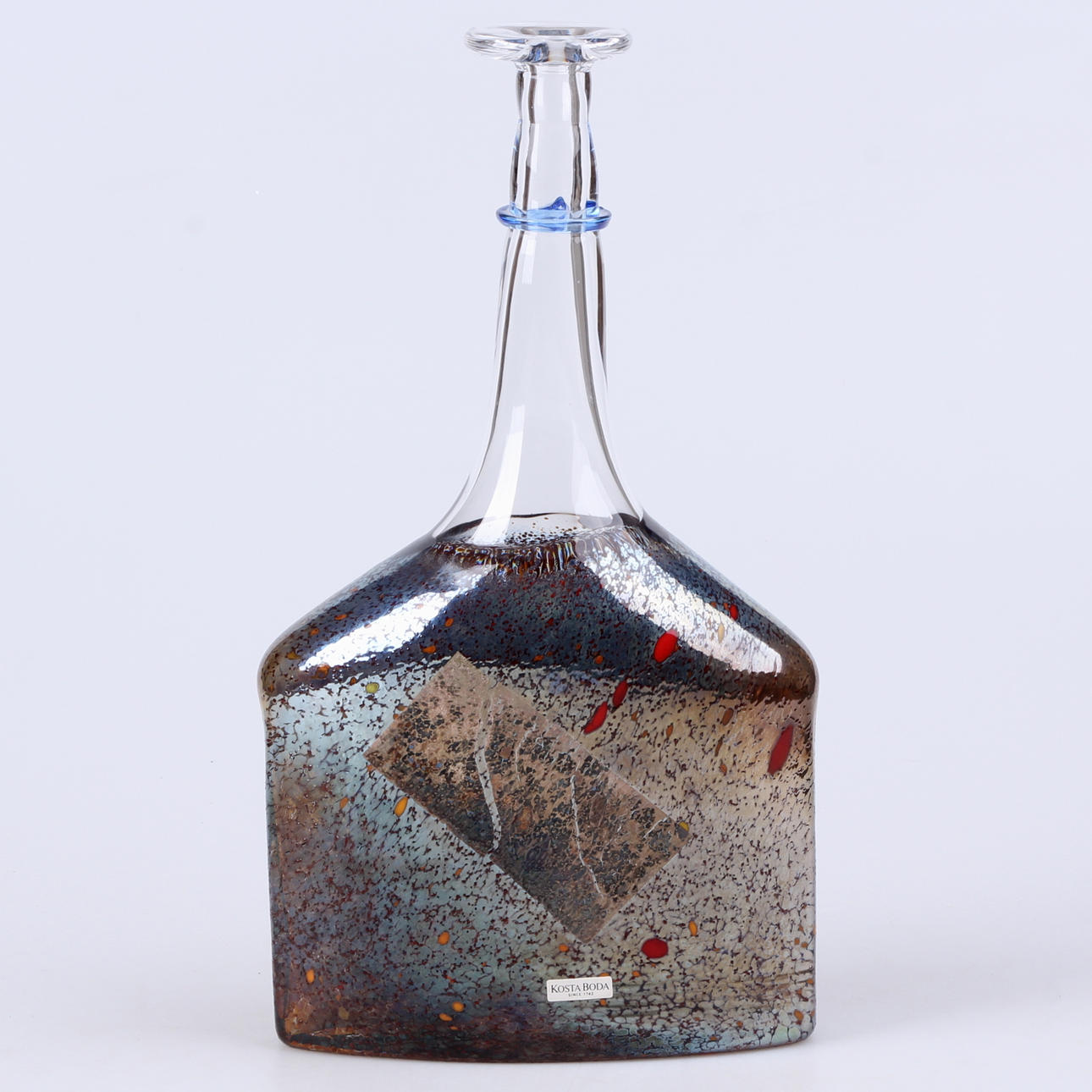 FLASKA, konstglas, "Satellite", Bertil Vallien, Kosta Boda.