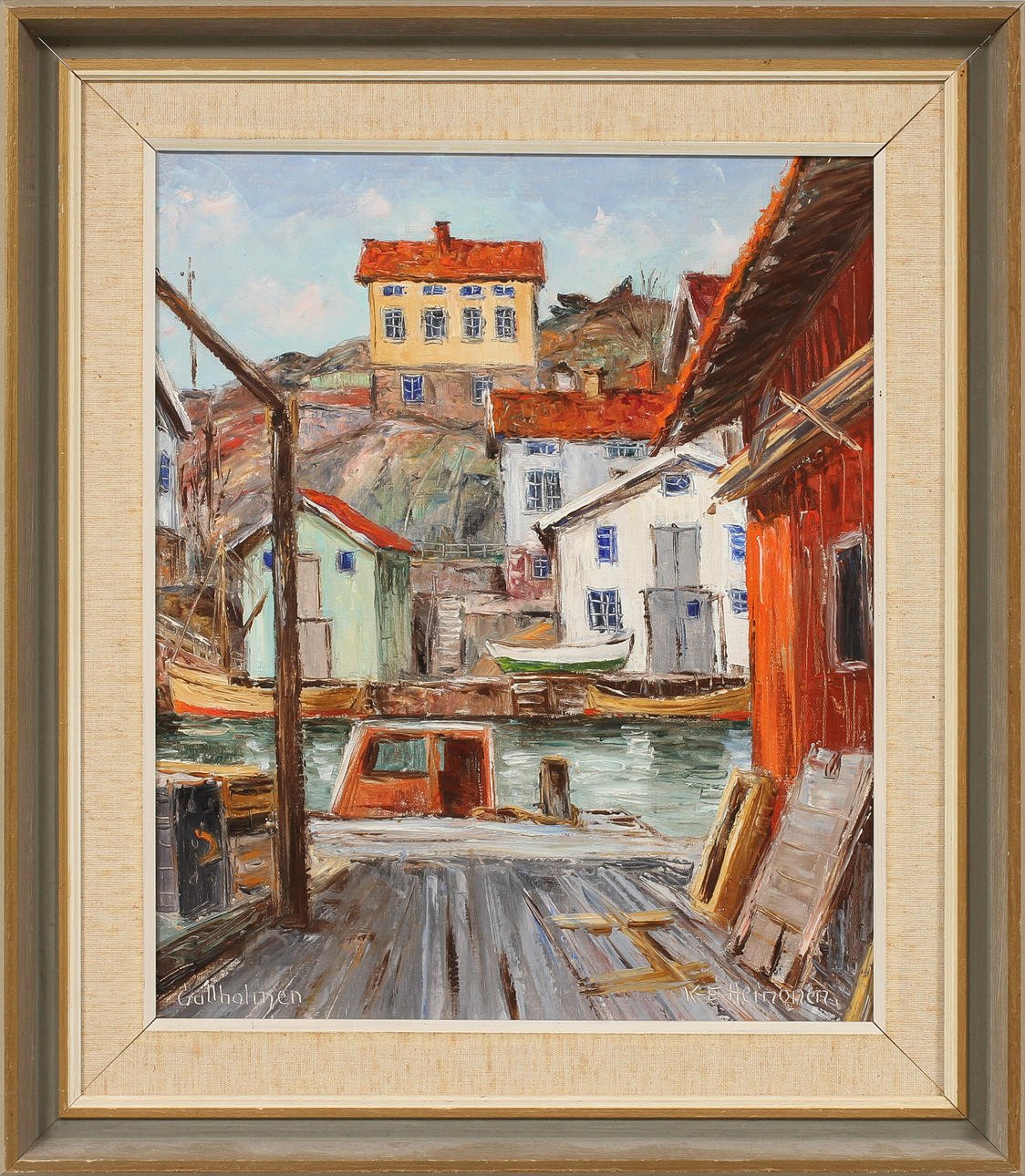 KURT ERIK HEINONEN. "Gullholmen", olja på duk, signerad.