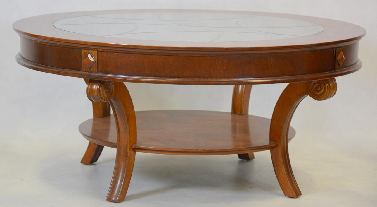 SOFFBORD, bonat trä med glasskiva.