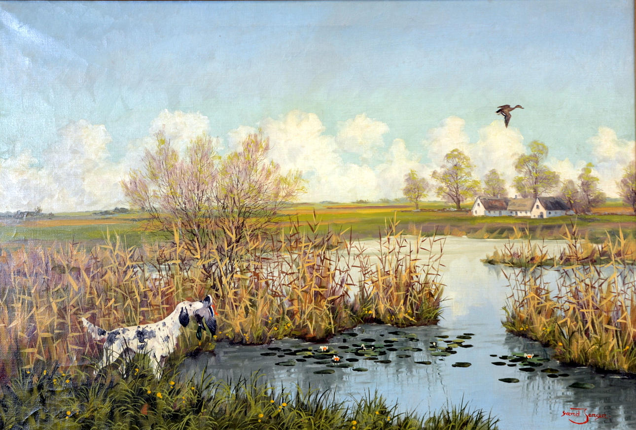 SVEND JENSEN. Olja på duk.