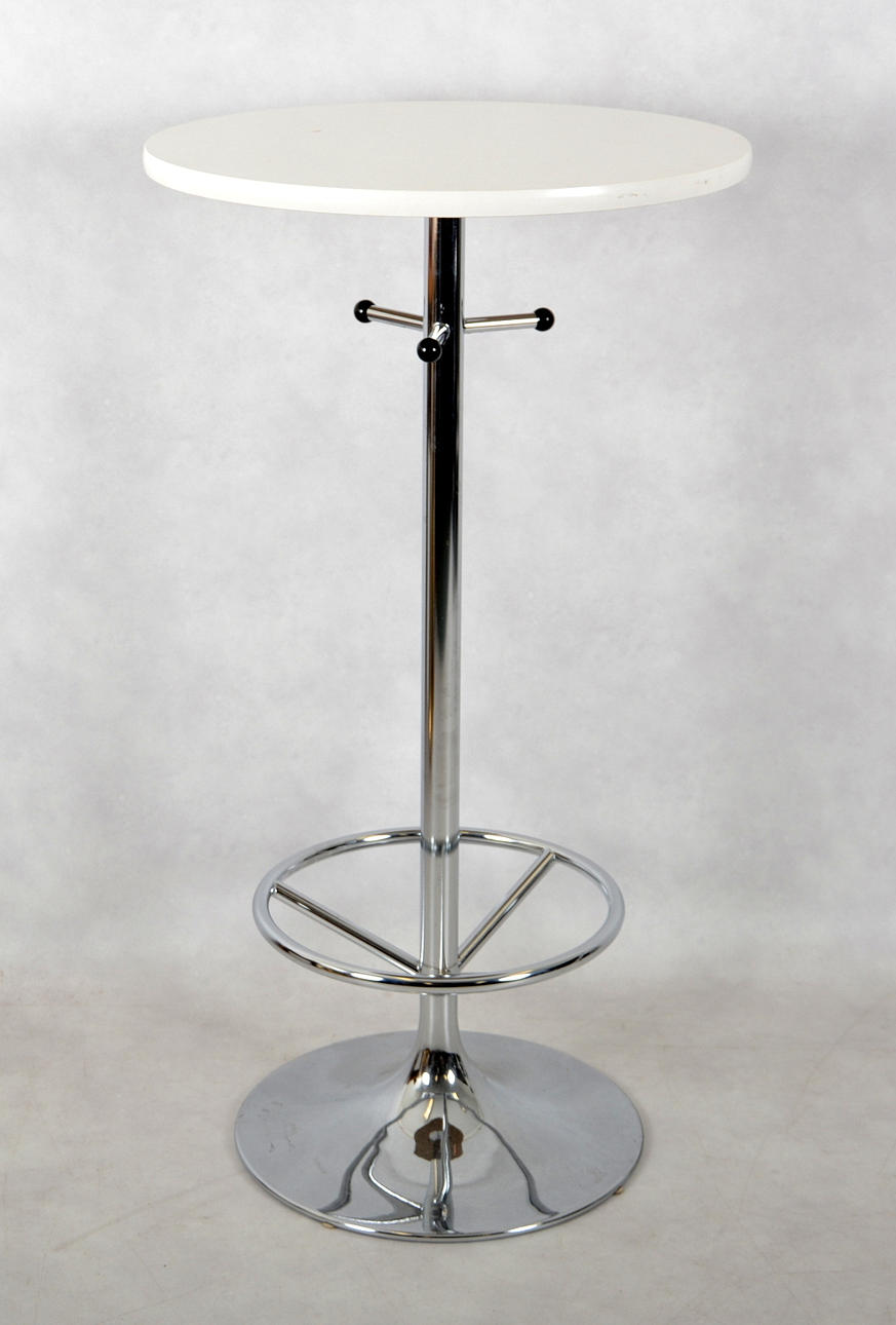 CAFÉBORD, krom med vit skiva, Johansson Design Markaryd.