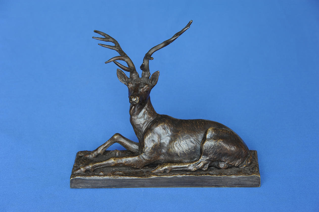 CHRISTOPHE FRATIN (1901 METZ - 1864 LE RAINCY). Bronsskulptur ”Majestic Reclining Twelfender”.