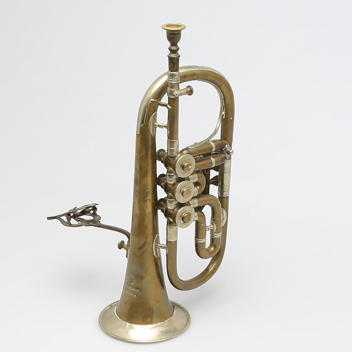 KORNETT i mässing, Gebrüder Schuster, Markneukirchen.