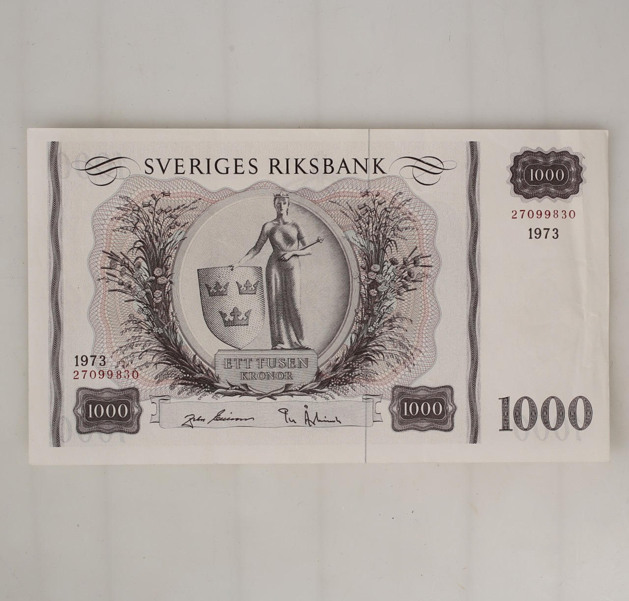 BILLETE SEK 1000 Suecia 1973.