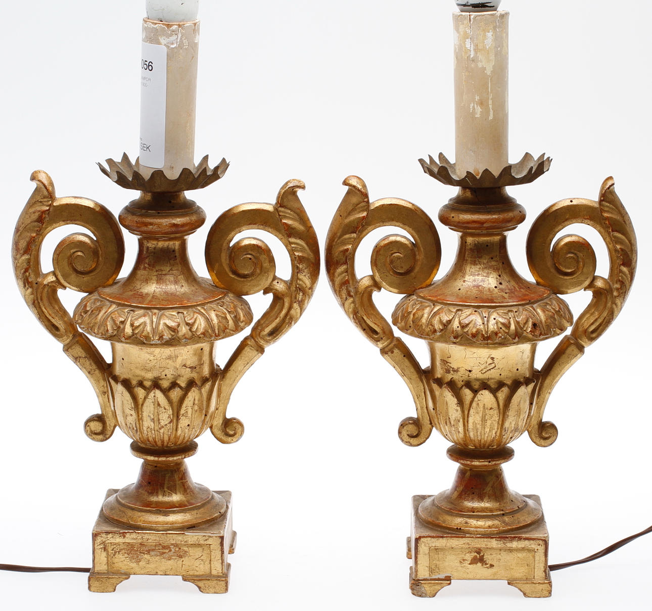 BORDLAMPOR , ett par.1800-tal.