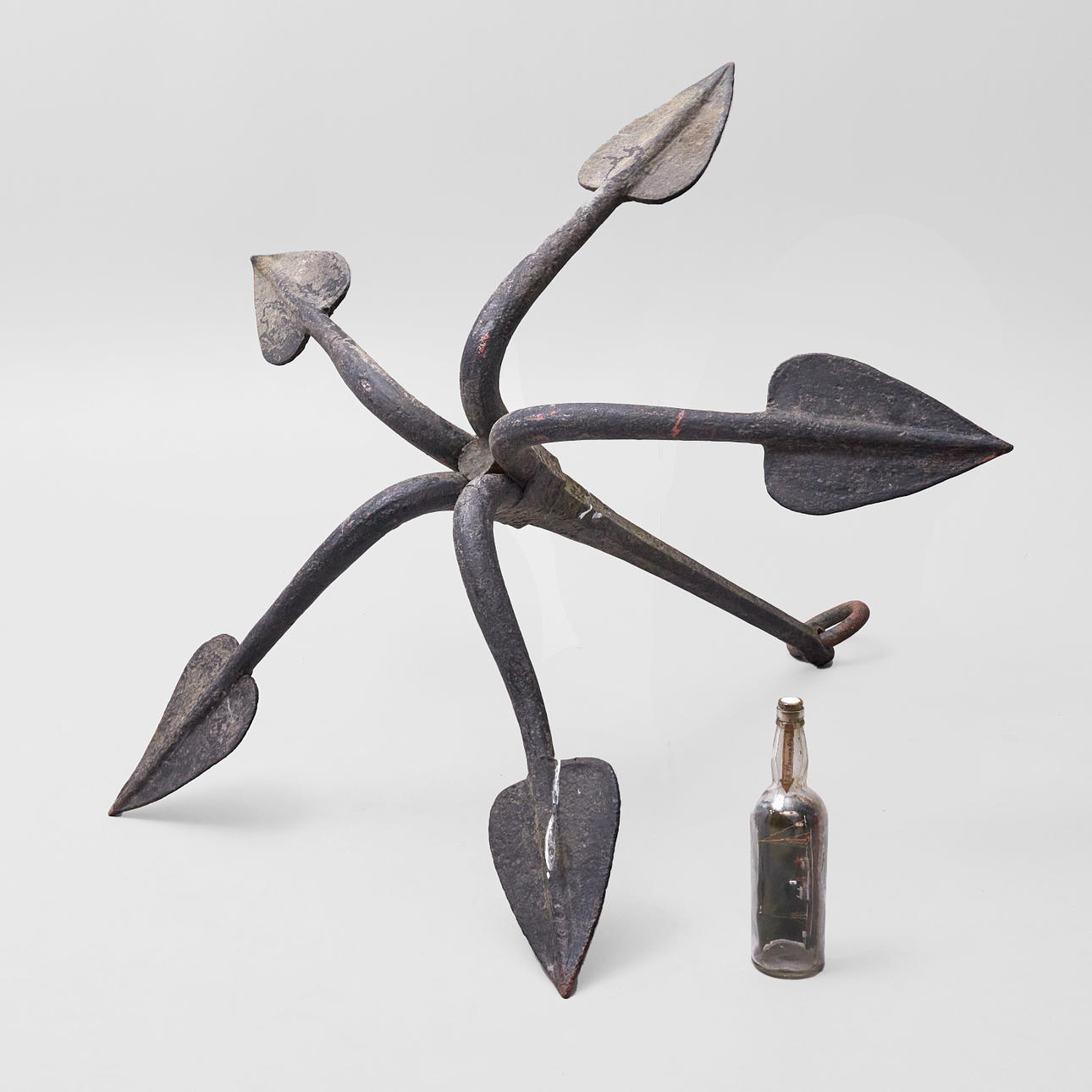 ANCHOR / TOW. Iron forge, 5-armed. Early 20th century, indistinct stamp ...