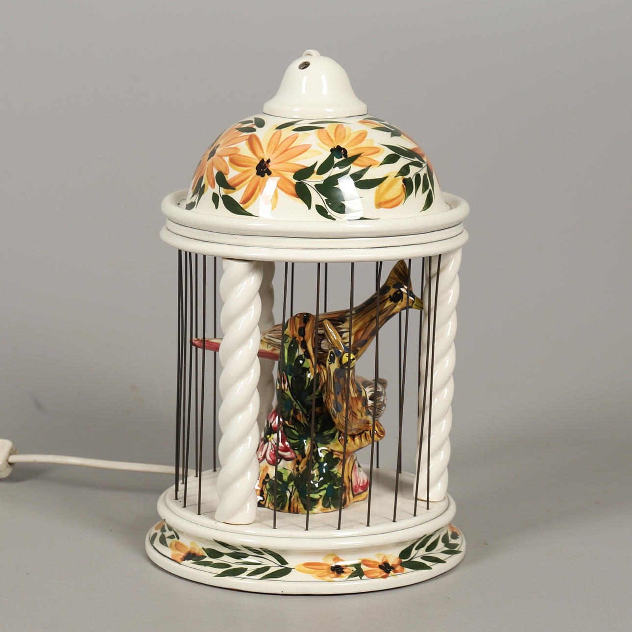 EN DELORIS WRIGHT FÅGELBUR LAMPA.