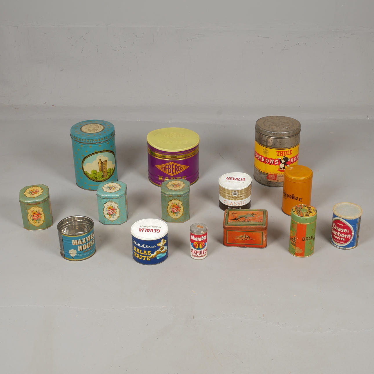 TIN CANS, 14 pcs, 1900s.