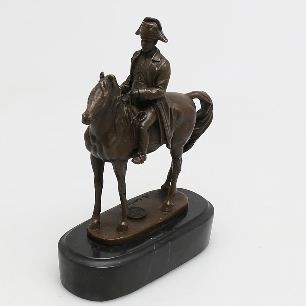 SKULPTUR, brons, Napoleon till häst, senare gjutning, efter Antonio Canova, signerad A Canova.