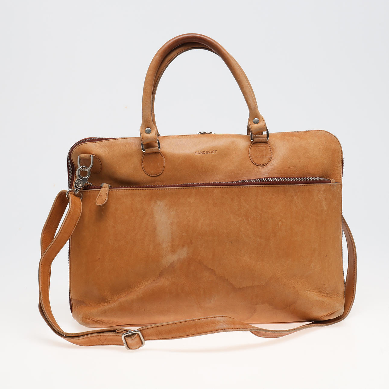 SANDQVIST; väska laptopväska, skinn.