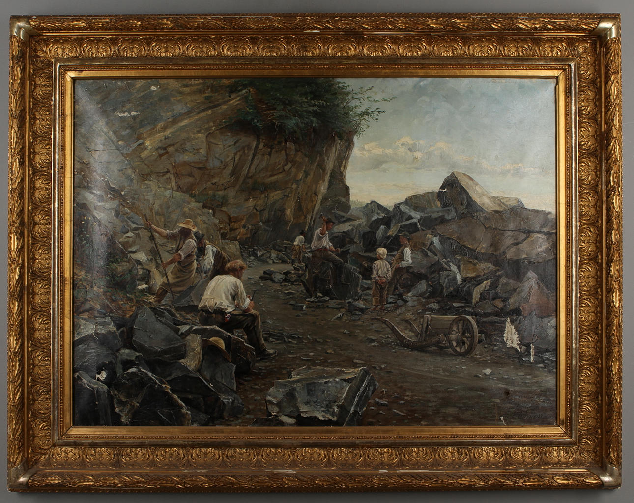 OKÄND KONSTNÄR. kopia efter Axel Jungstedts Stenbottet, olja på duk.