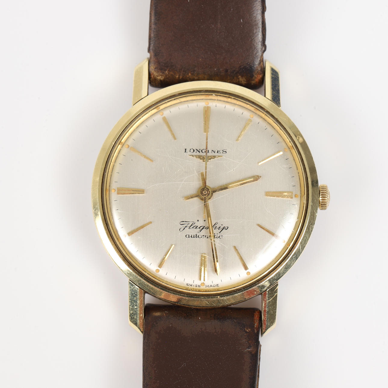 BRACELET WATCH, Longines Flagship, automatic, gold on steel.