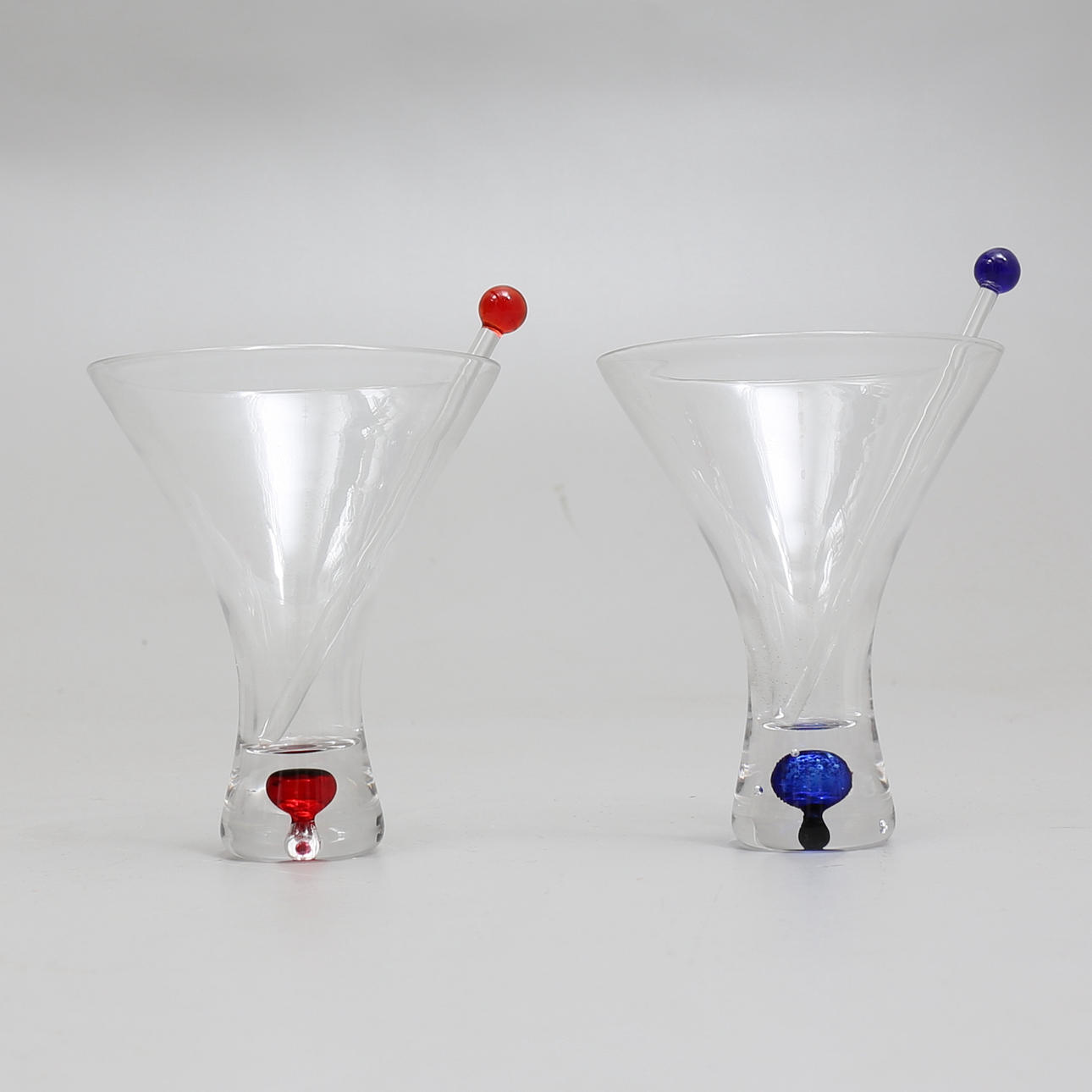 MARTINIGLAS, 6 st, med pinnar.