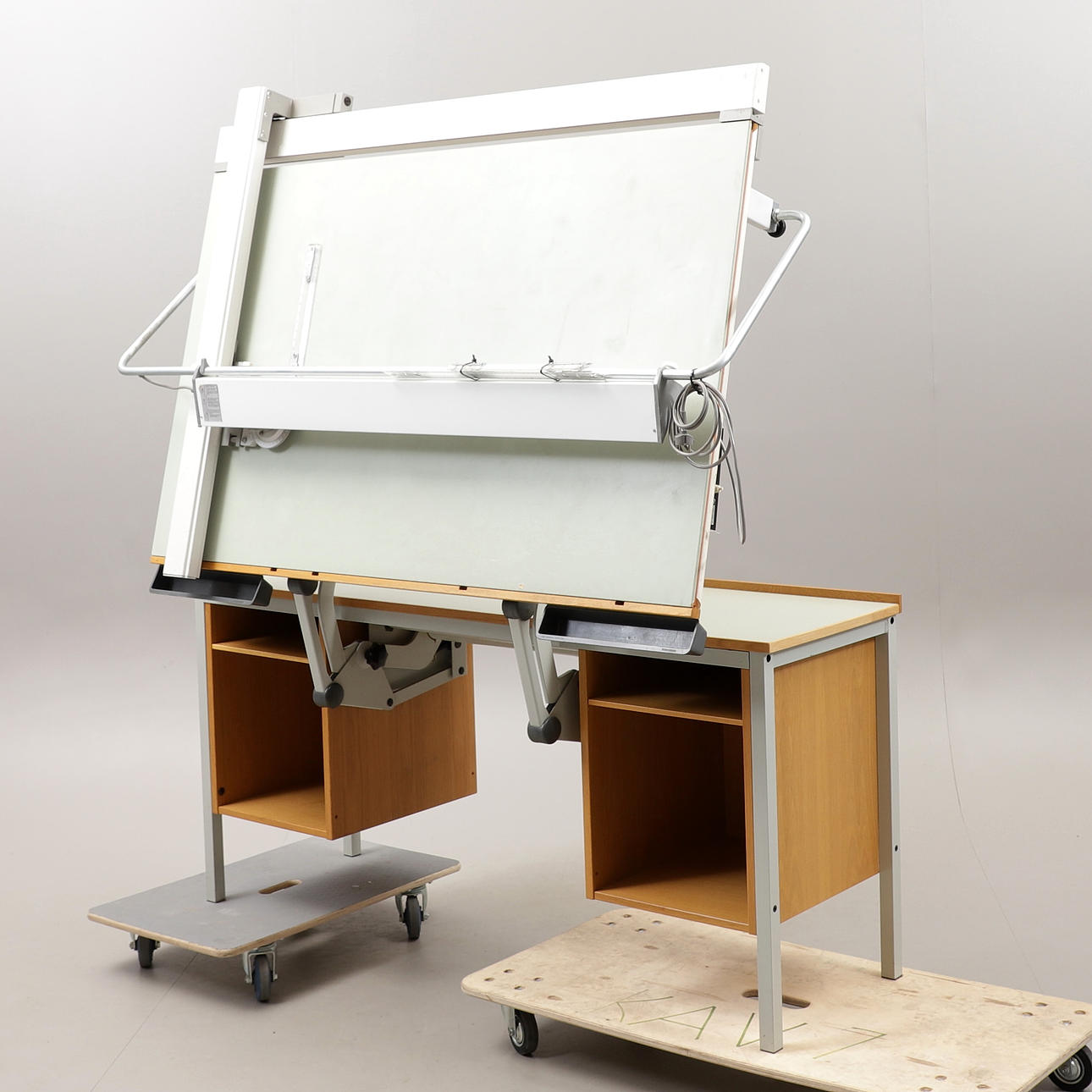 DRAWING BOARD with paper, "SPACIO 100", Kuhlmann, AB Spacio System Malmö, Sweden.