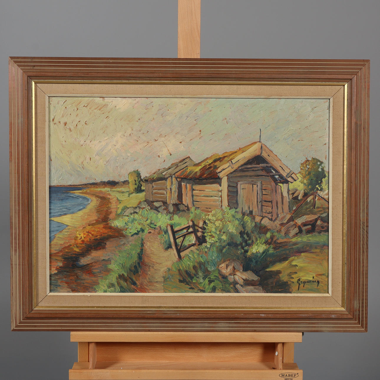 EVERT GRYNNING. OIL ON Board, Signed.