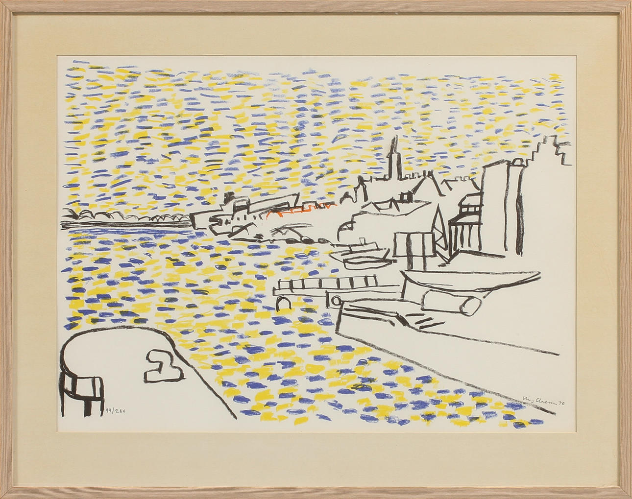 STIG SLAS CLAESSON. "Saltsjön", färglitografi, signerad och numrerad 99/260.