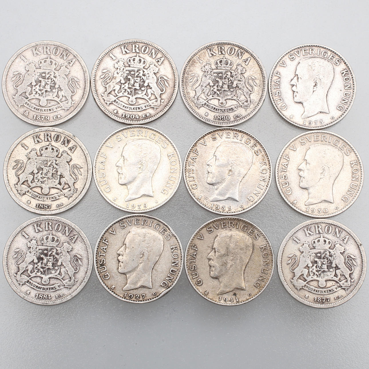 MYNT, 45 st, Sverige, silverhaltiga, vikt ca 323 gram, 18-1900-tal.