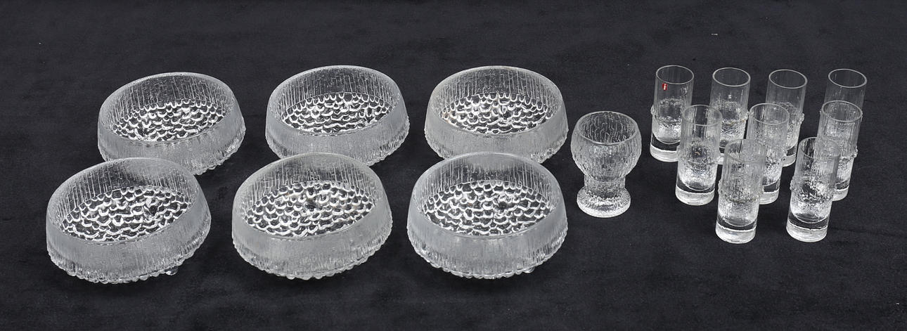 GLAS, 16 st, Iittala, "Ultima Thule", "Niva", "Kekkerit".