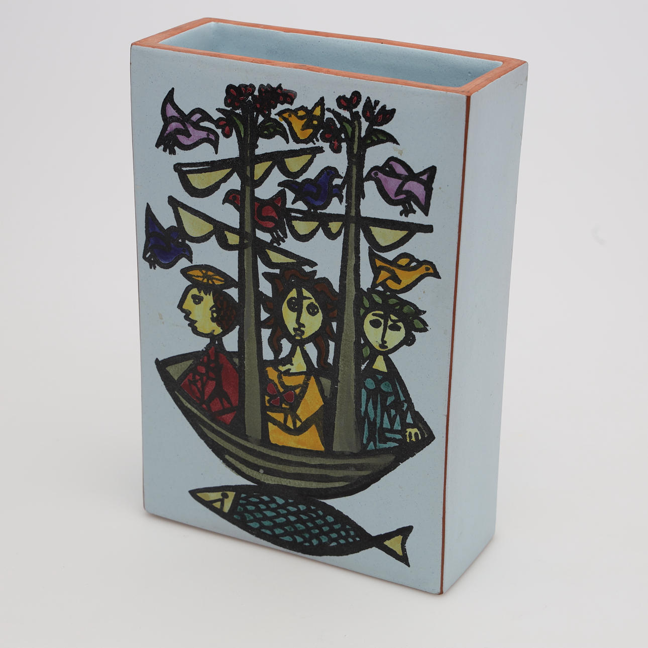 STIG LINDBERG. VASE, carnival, faience.