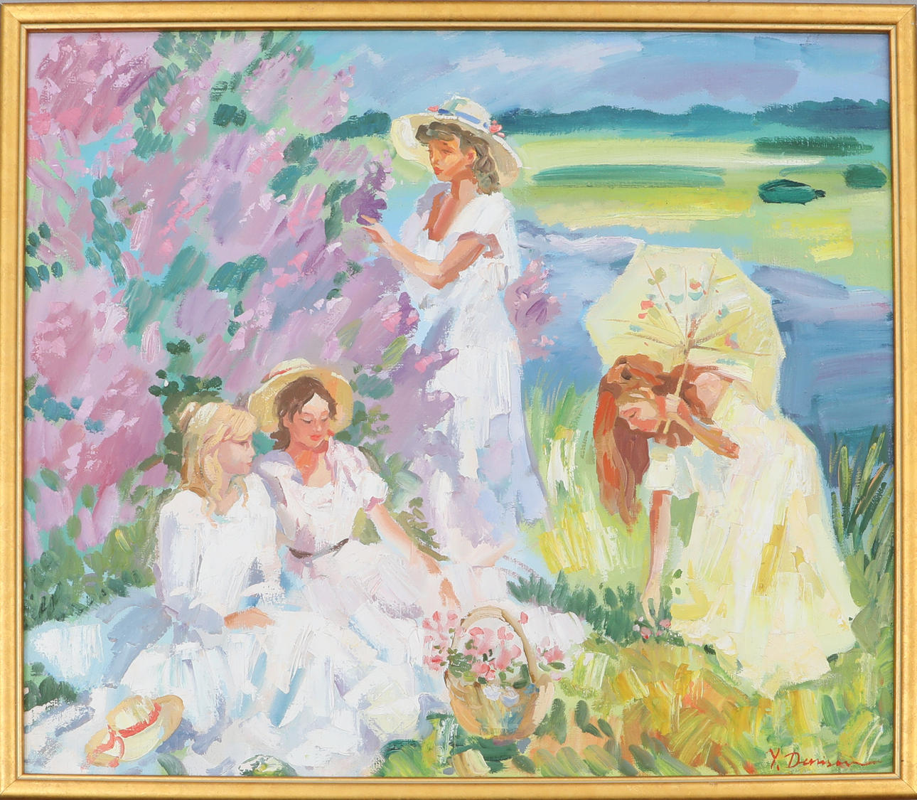 YURI DENISOV. OIL ON CANVAS, SIGNED AND DATED ON BACK 1999.