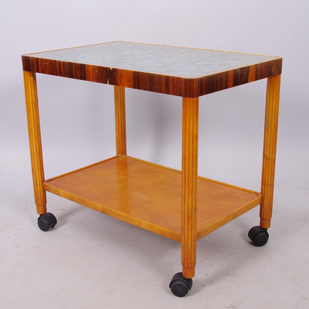 SERVERINGSVAGN med glasskiva, Art Deco.